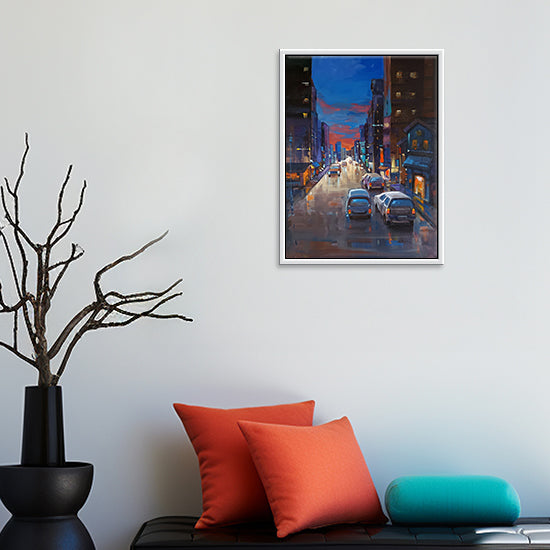 City in Motion | Handmade Abstract Cityscape Painting | Landscape Canvas Painting