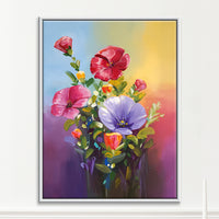 Garden Bouquet | Vivid Rainbow Floral Original Canvas Painting - Image 1