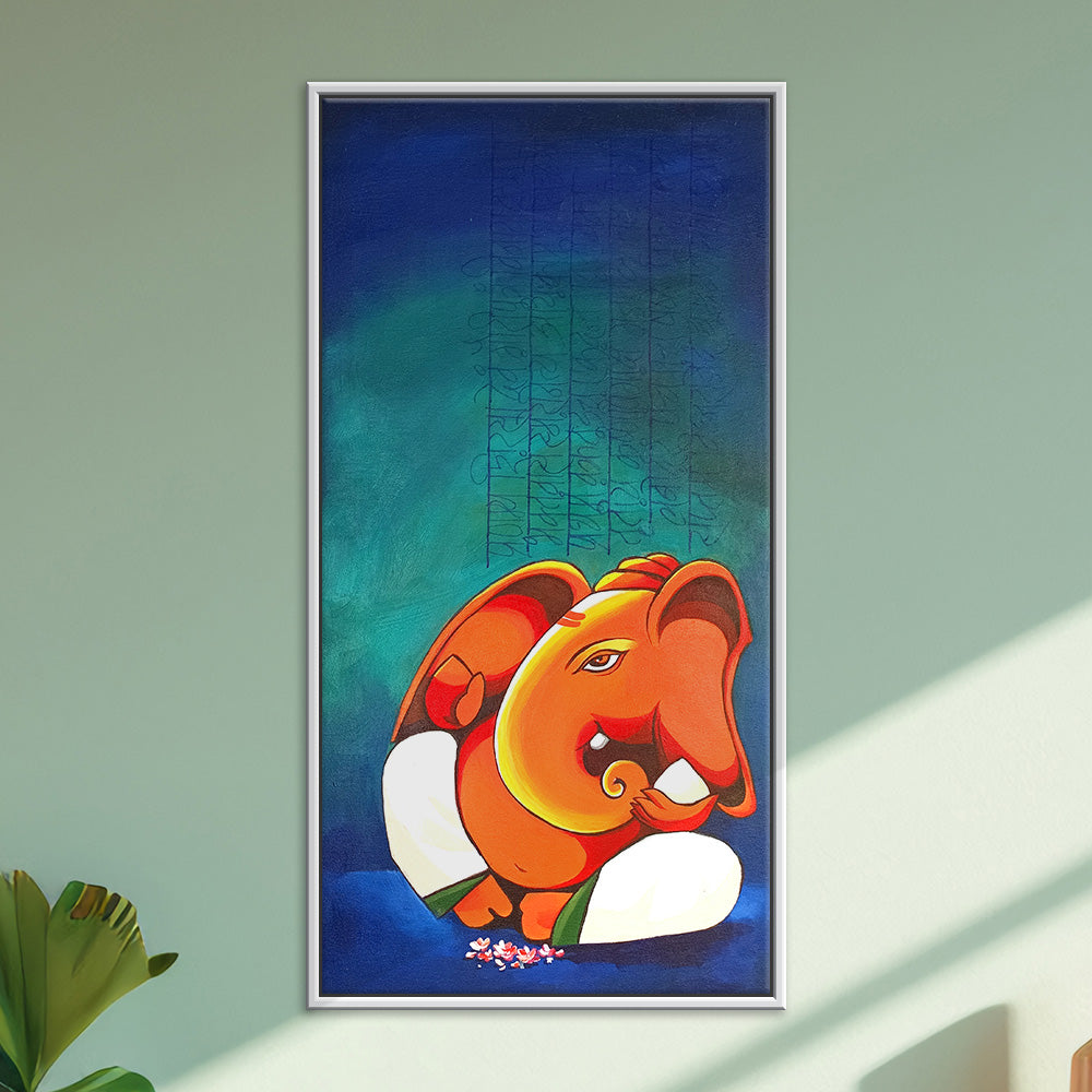 Graceful Vighnaharta | Divine Ganesha Painting for Spiritual Homes