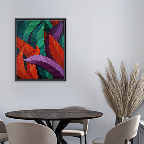 Seasons Within | Elegant Leaf Canvas in Warm Tones for Interior Spaces