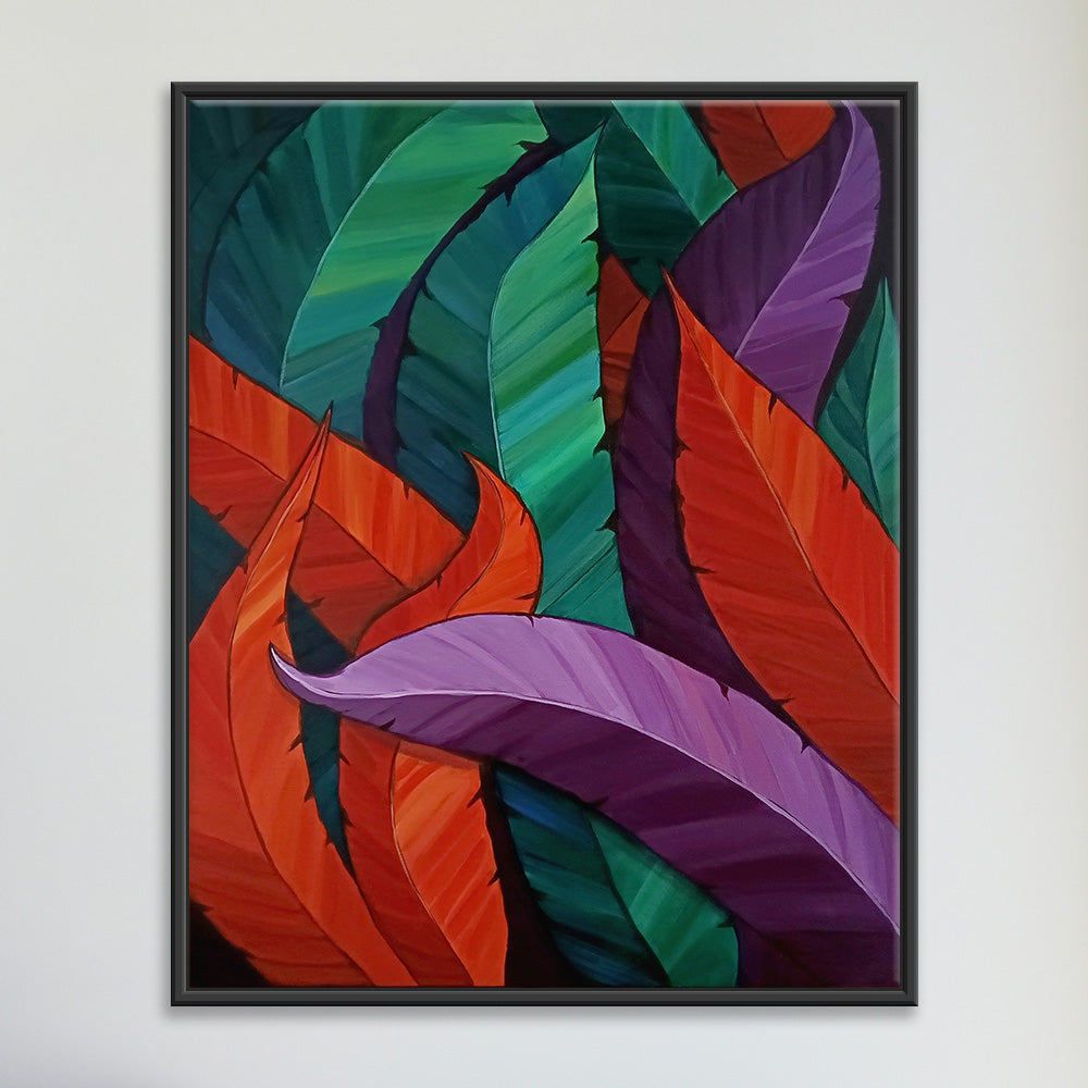 Seasons Within | Elegant Leaf Canvas in Warm Tones for Interior Spaces