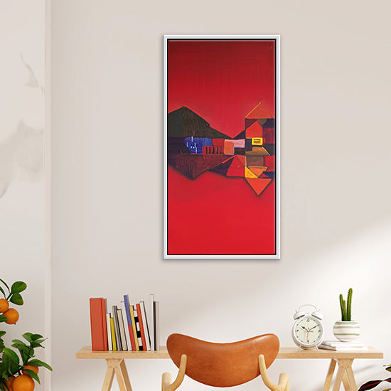 Scarlet Abstract Paintings | Abstract Scenery Painting