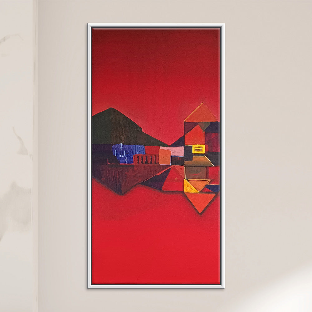 Scarlet Abstract Paintings | Abstract Scenery Painting