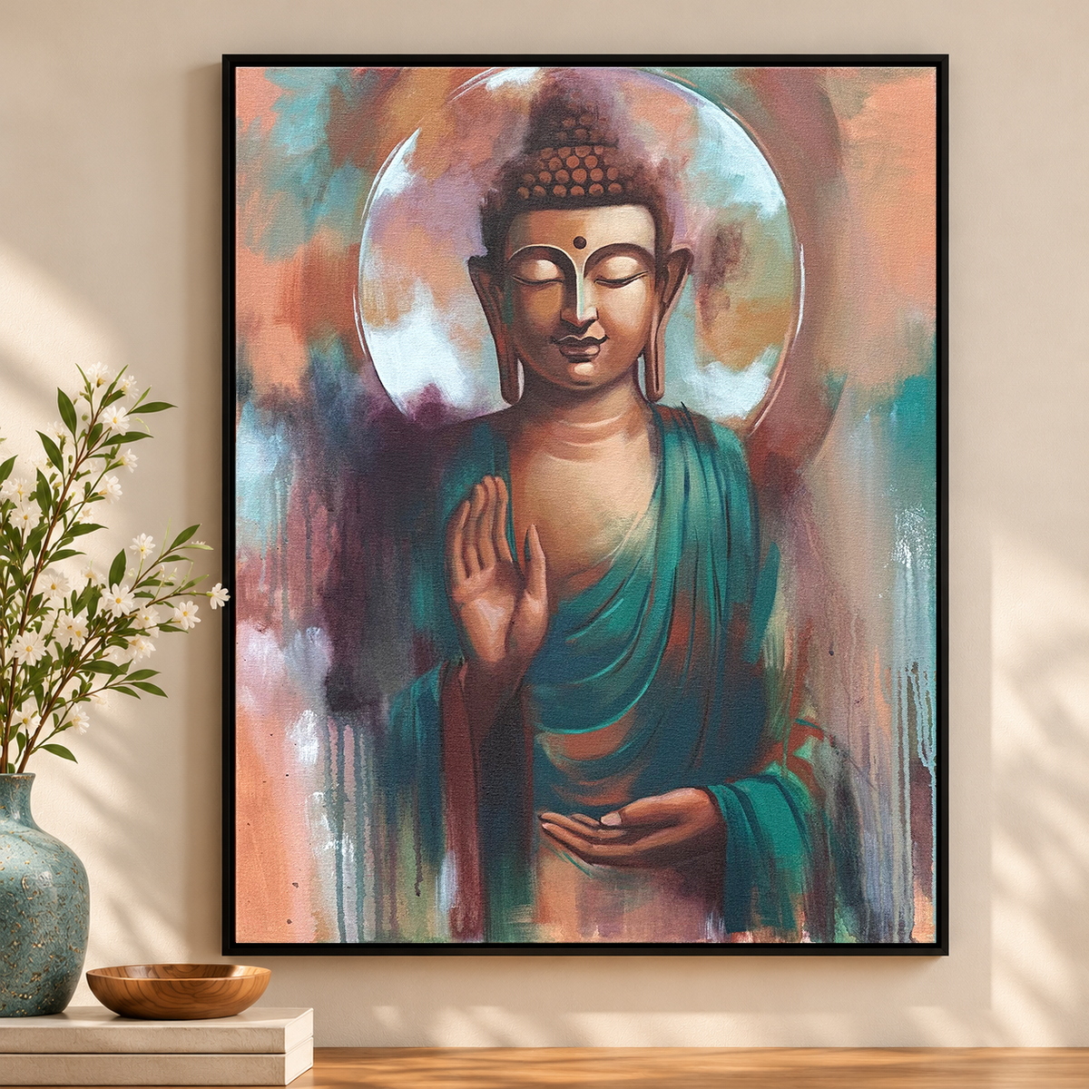Buddham Sharanam | Meditating Buddha Painting by Sajaao