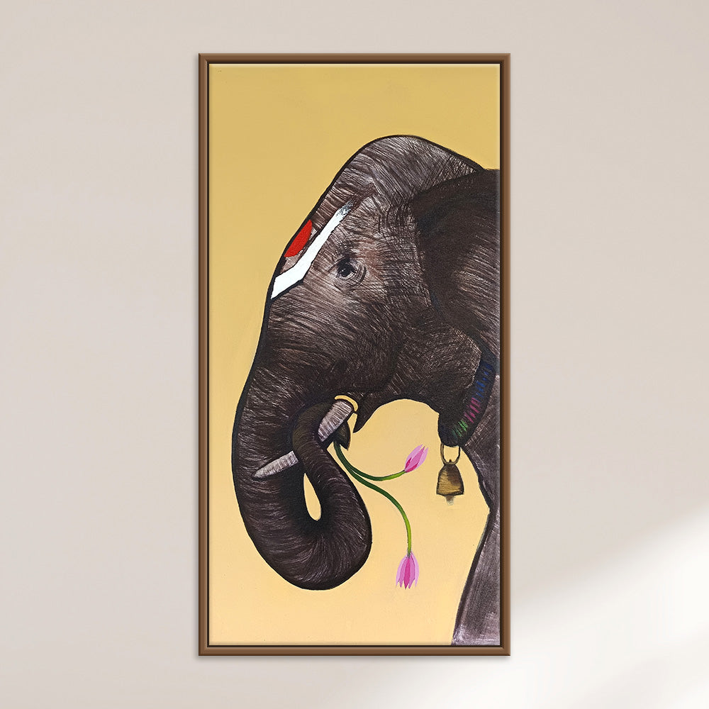 The Indian Elephant Art | Majestic Elephant Painting | Abstract Realism Handmade Painting