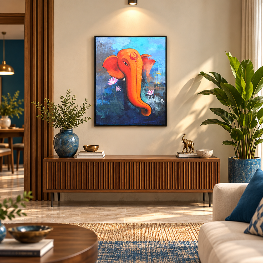Gajanan's Blessing | Ganesha Delicately Rendered Painting