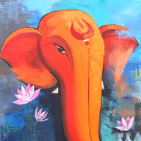 Gajanan's Blessing | Ganesha Delicately Rendered Painting - Image 3
