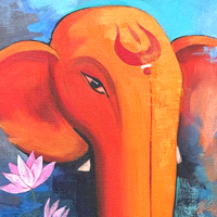 Gajanan's Blessing | Ganesha Delicately Rendered Painting - Image 4