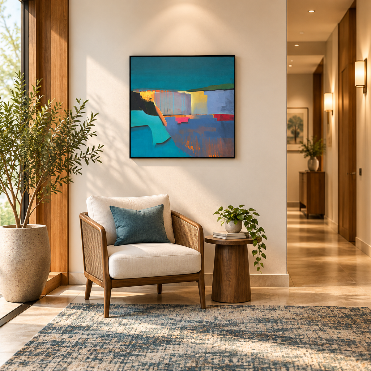 Layered Tides | Landscape Abstract Painting for Living Room