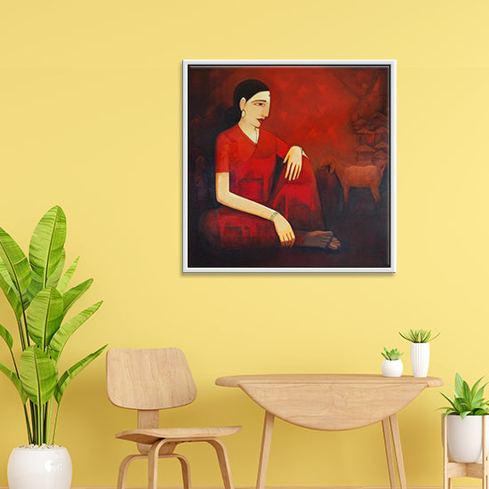 Lady With Red Sheep