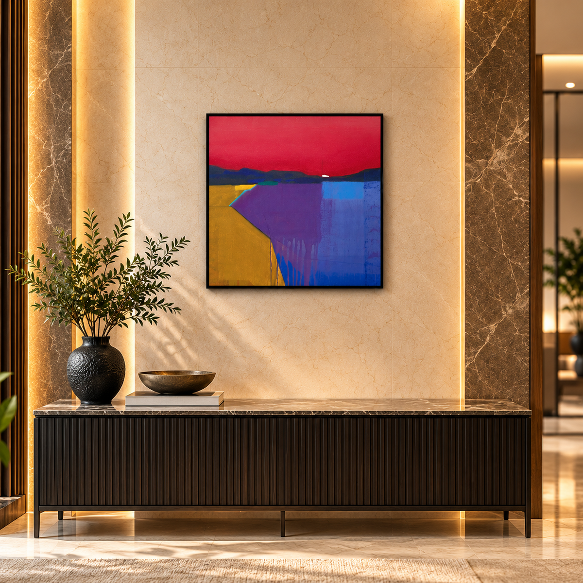 Sunset Divide | Abstract Sunset Colour Painting by Sajaao