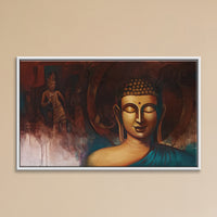 Spiritual Buddha Canvas Painting | Handmade Wall Art for Living Room Decor - Image 1