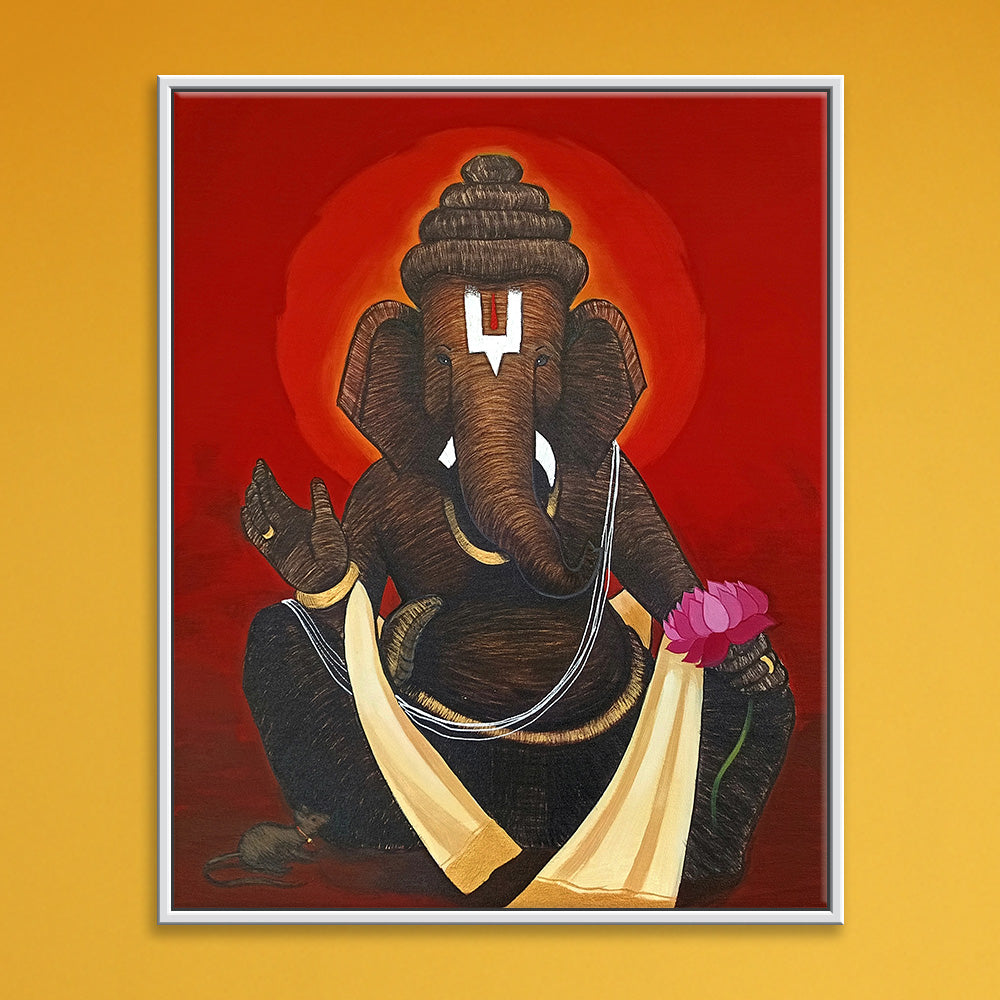 Bloom of Wisdom | Floral Ganesha Art Representing Knowledge & Growth
