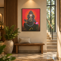 Vakratunda's Grace | Ganesha Delicately Rendered Painting - Image 2