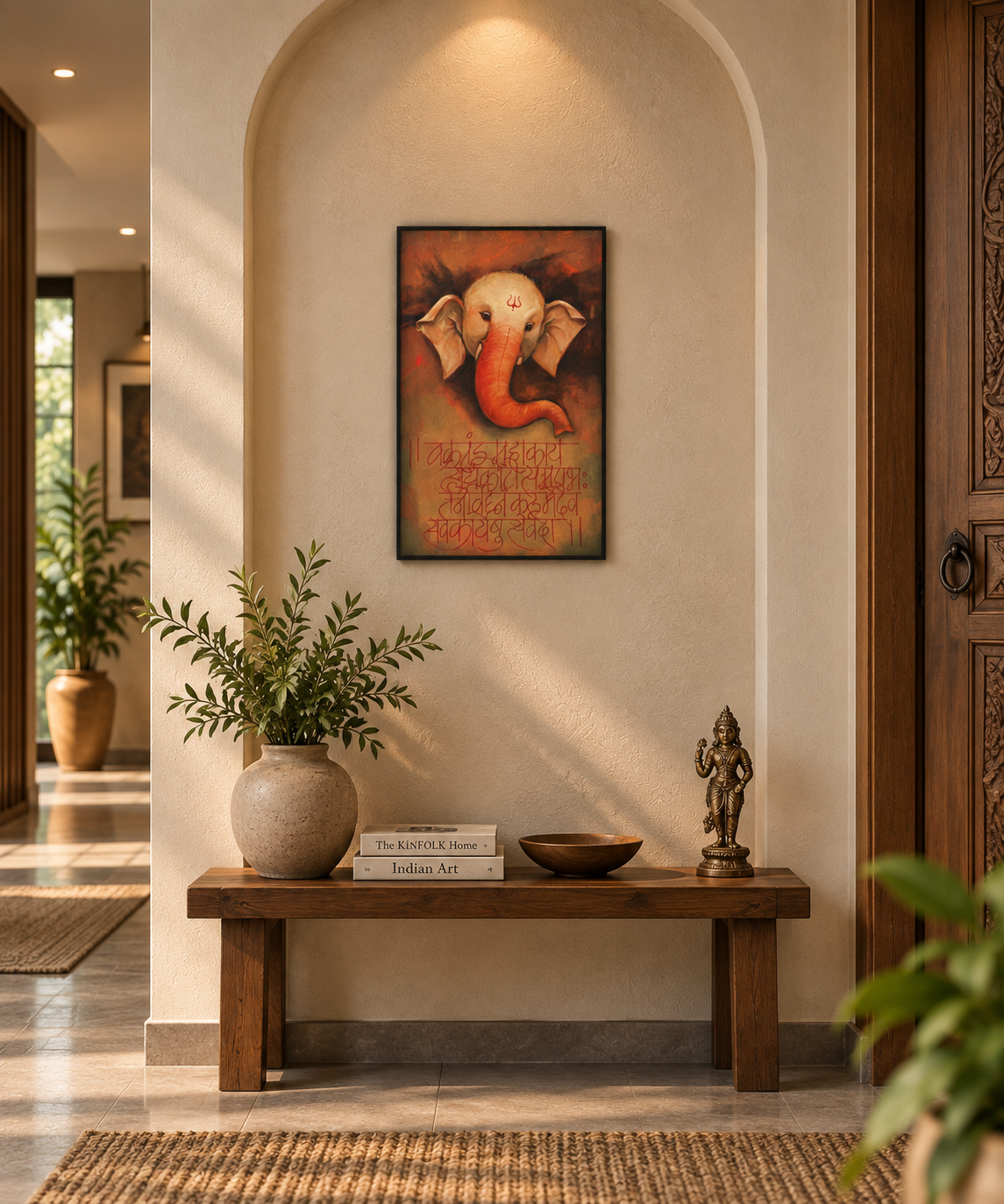 Ganesha Stotra | Ganesha with Sanskrit Script Painting by Sajaao