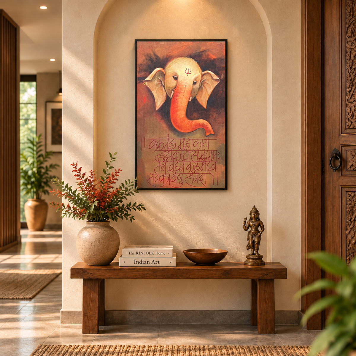 Ganesha Stotra | Ganesha with Sanskrit Script Painting by Sajaao