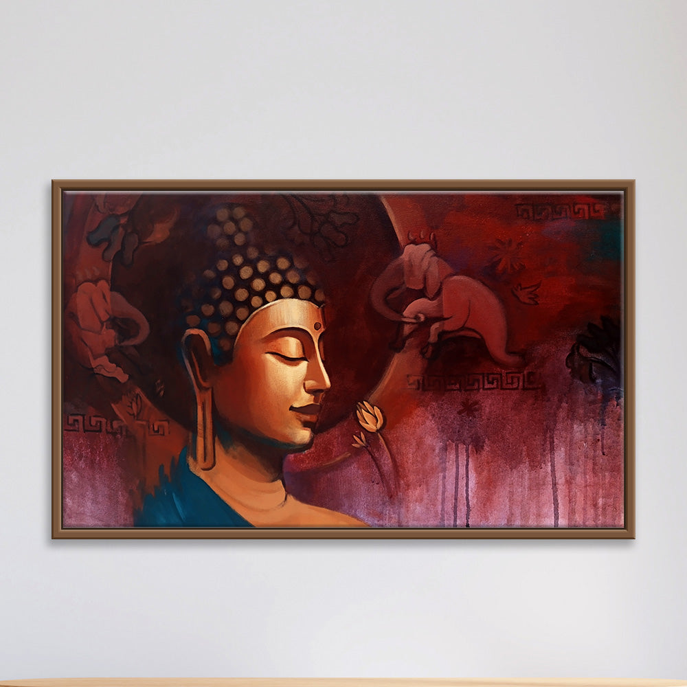 Silent Enlightenment | Enlightened Buddha Painting for Home Spaces