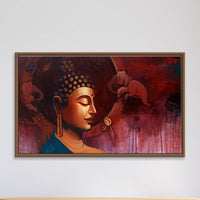 Peaceful Buddha Canvas Painting | Original Handmade Art for Home Decor - Image 1