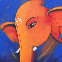 Ekadanta's Verse | Ganesha with Sanskrit Mantra Painting - Image 5