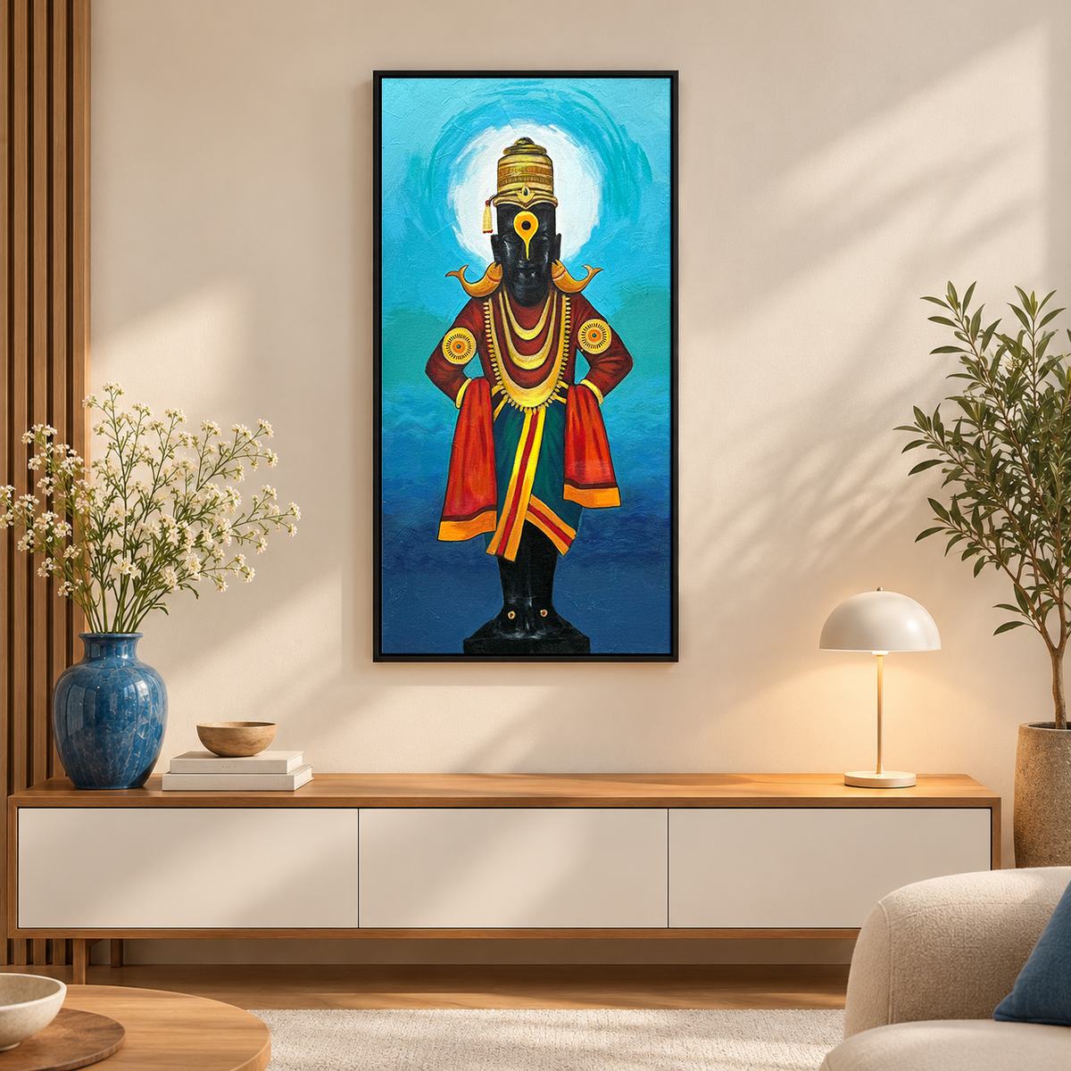 Vitthal of Pandhari | Lord Vitthal on Brick Painting by Sajaao