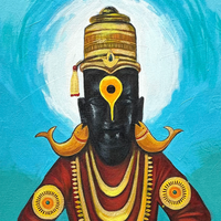 Vitthal of Pandhari | Lord Vitthal on Brick Painting by Sajaao - Image 3