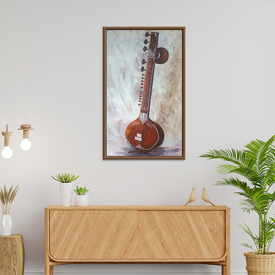Sitar | Serene Musical Instrument Wall Décor for Cultural Spaces