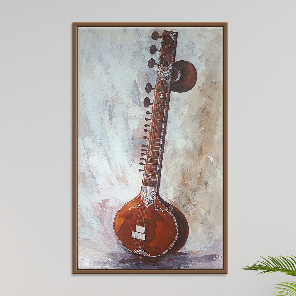 Sitar | Serene Musical Instrument Wall Décor for Cultural Spaces