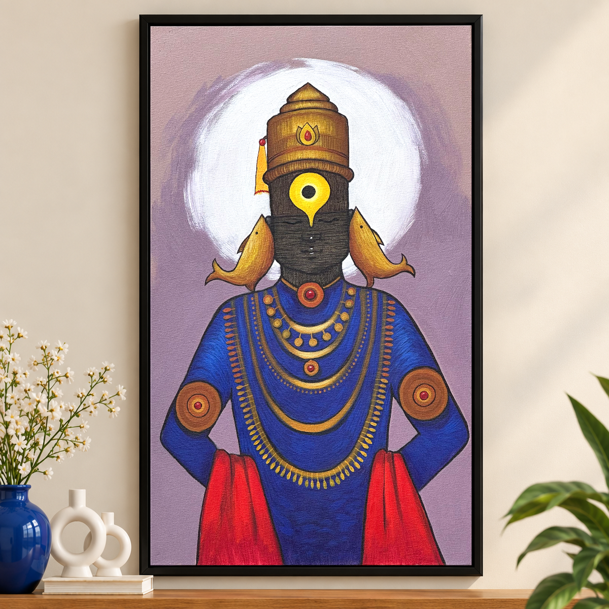 Vitthal | Devotional Lord Vitthal Delicately Rendered Painting