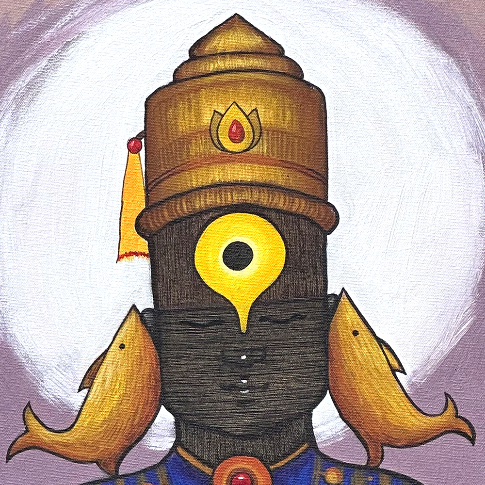 Vitthal | Devotional Lord Vitthal Delicately Rendered Painting