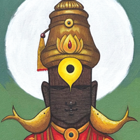 Vitthal of the Crescent Moon | Lord Vitthal Painting by Sajaao - Image 3