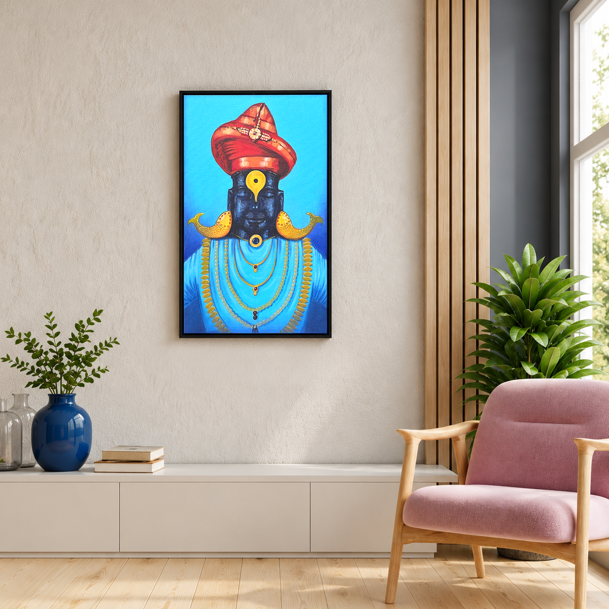 Vitthal's Crimson Robe | Vitthal with Puneri Pagadi Painting
