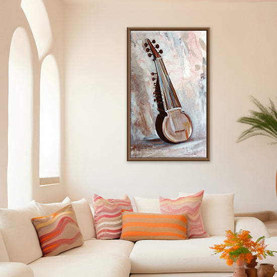 Sarod | Handmade Classical Instrument Painting for Cultural Interiors