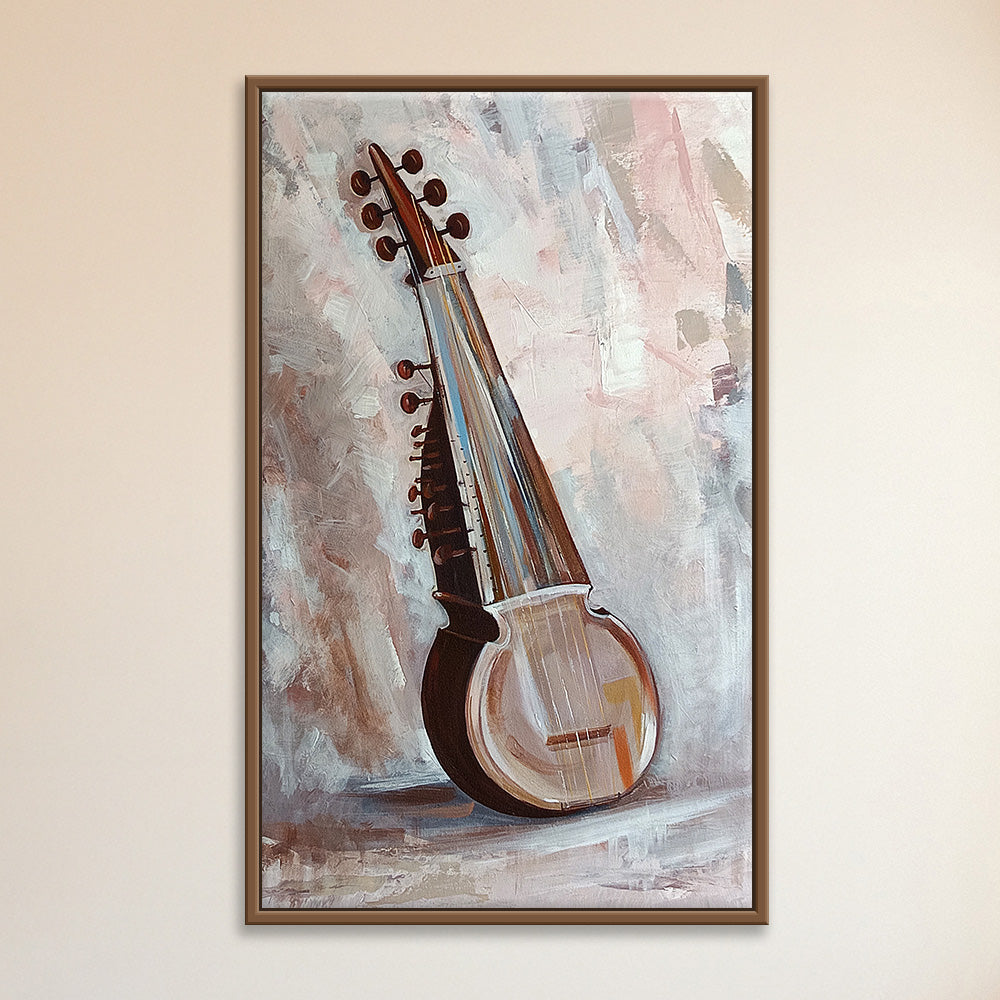 Sarod | Handmade Classical Instrument Painting for Cultural Interiors