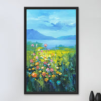 Eternal Sky | Yellow Wildflower Meadow Painting by Sajaao - Image 1