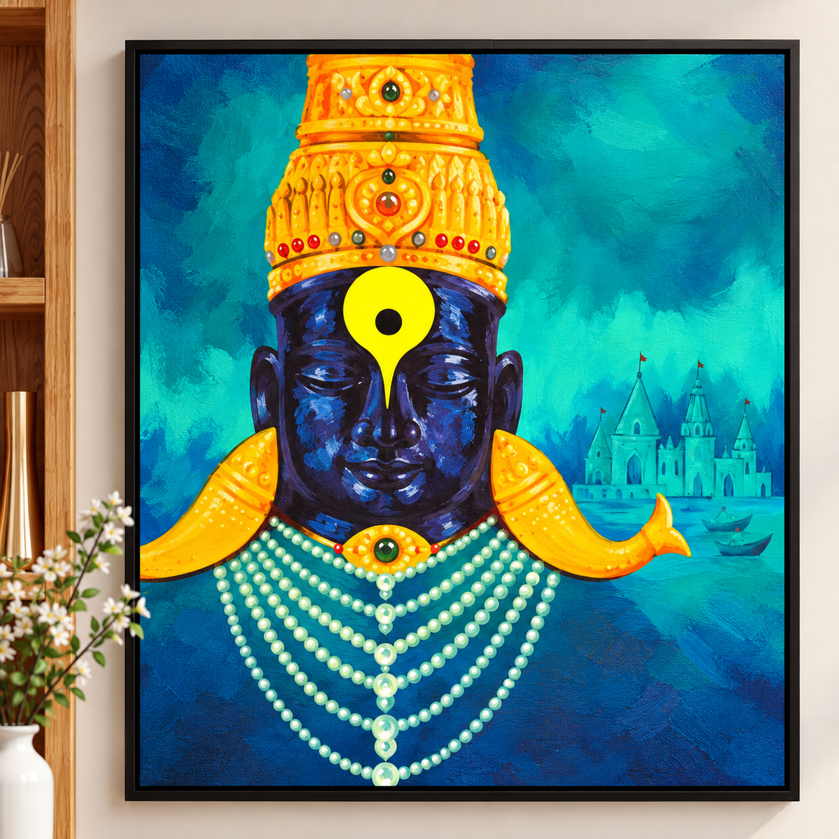 Vitthal's Visage | Lord Vitthal Face with Temple Painting