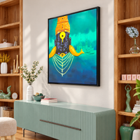 Vitthal's Visage | Lord Vitthal Face with Temple Painting - Image 4