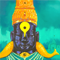 Vitthal's Visage | Lord Vitthal Face with Temple Painting - Image 3