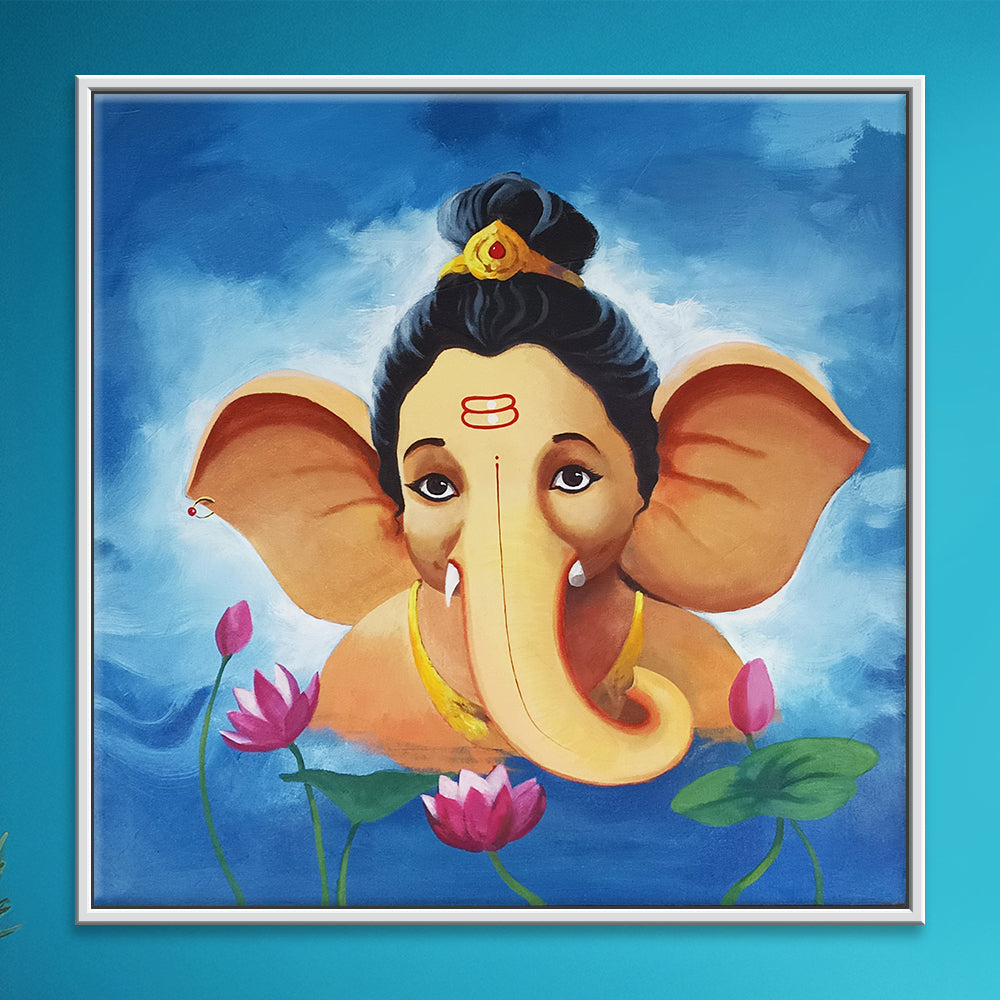 Ekadanta | Sacred One-Tusked Ganesha Canvas Wall Art