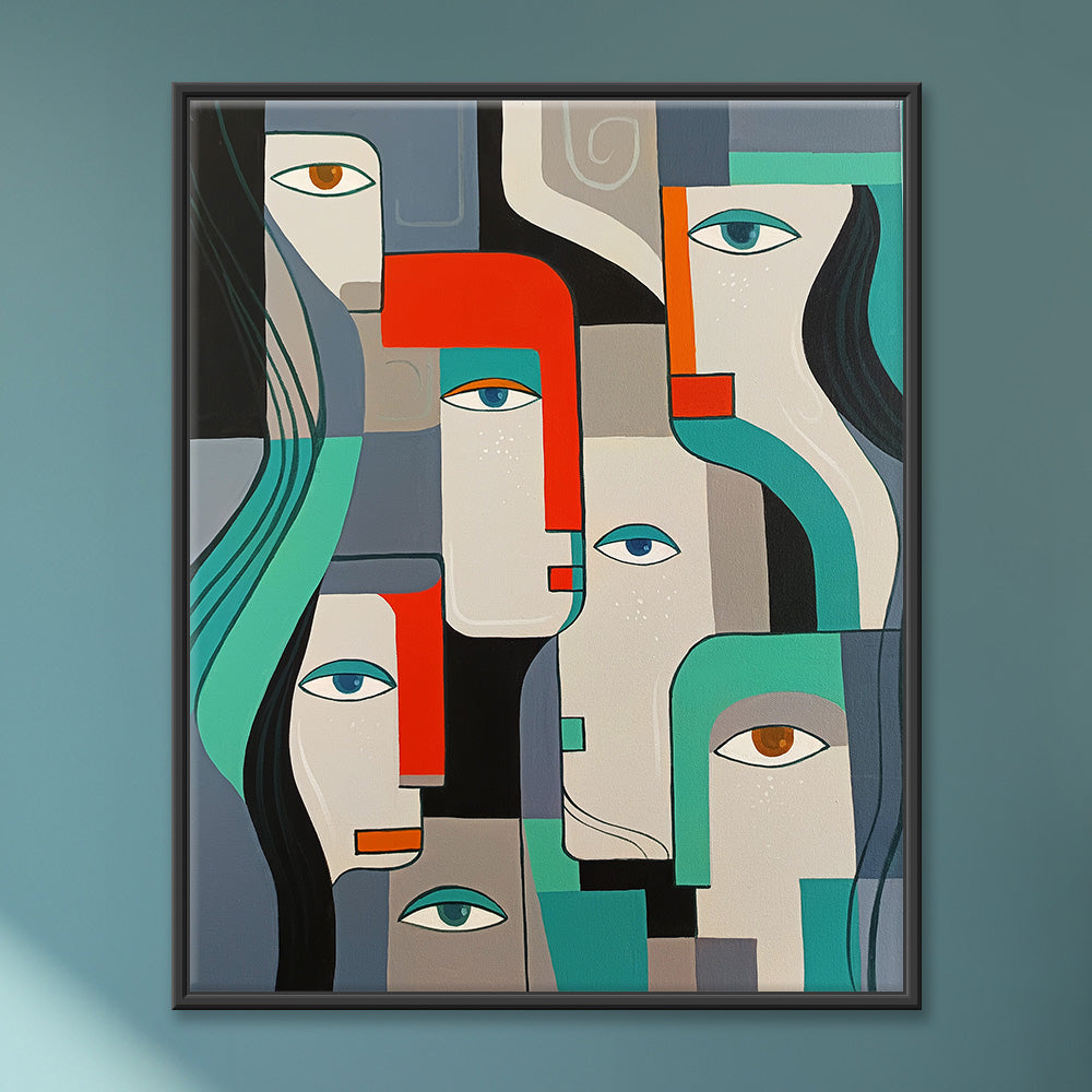 Fragmented Faces Art | Abstract Face Painting | Modern Abstract Painting