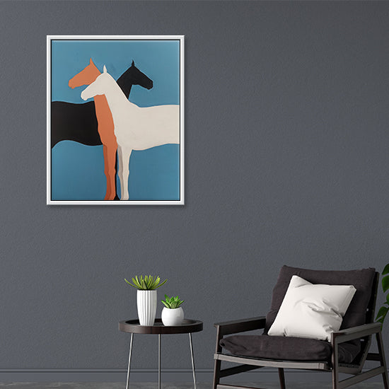 Standing Still Horse Art | Minimal Horse Canvas | Horse Handmade Paintings