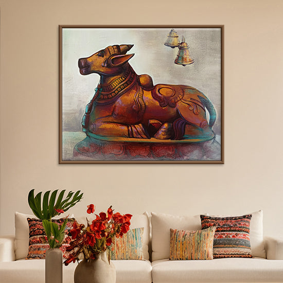 Gaurinanda Painting | Handmade Nandi Painting for Temple | Original Painting for Temple