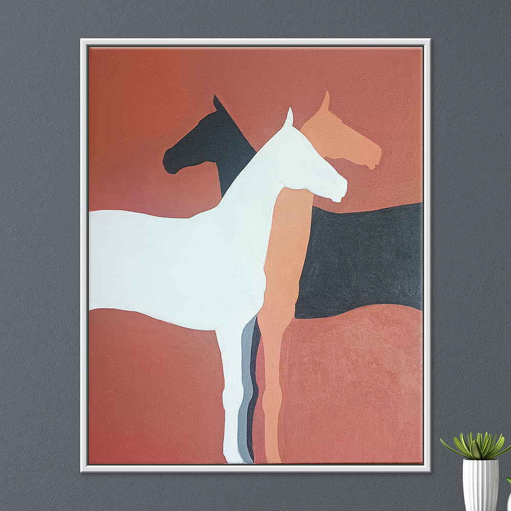 Horses Aligned Painting | Graceful Horse Painting for Statement Wall Décor