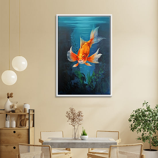 Golden Grace Fish Art | Sophisticated Aquatic Wall Art | Underwater Wall Art