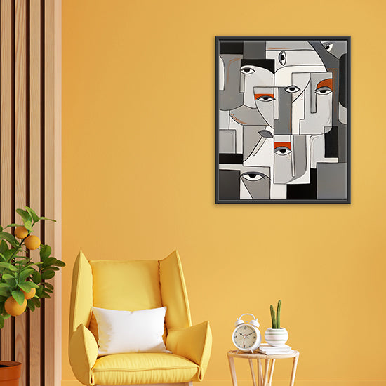 Fragmented Vision | Abstract Expression Art | Vibrant Face Canvas