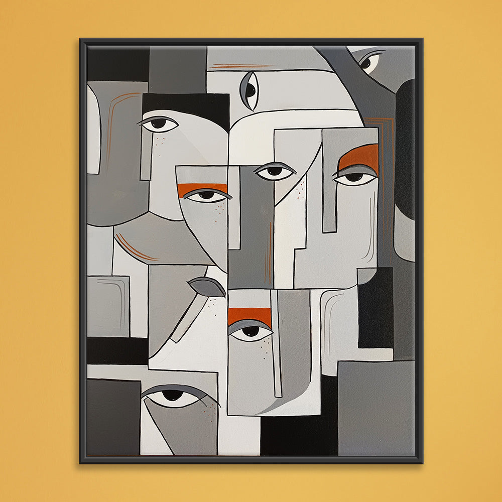 Fragmented Vision | Abstract Expression Art | Vibrant Face Canvas