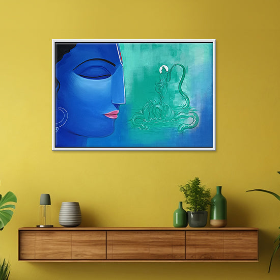 Krishna Mystic Silence Art | Krishna Dancing on Snake Painting
