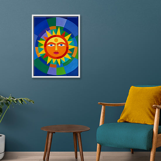Sun Art | Golden Sun Design | Abstract, Expressive, Modern Handmade Painting