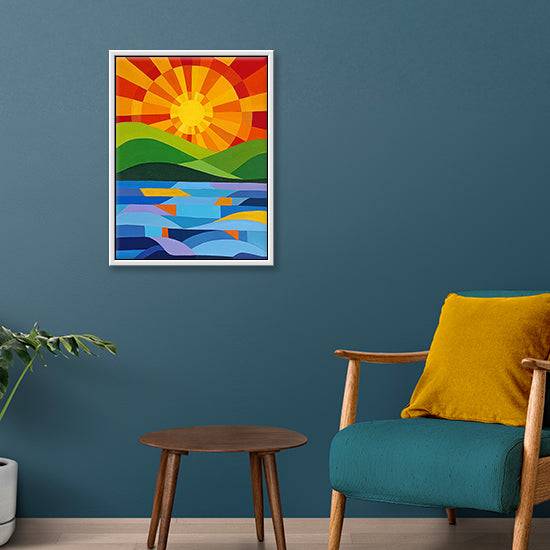 Sunset Reflections Painting | Abstract Acrylic Canvas Paintings