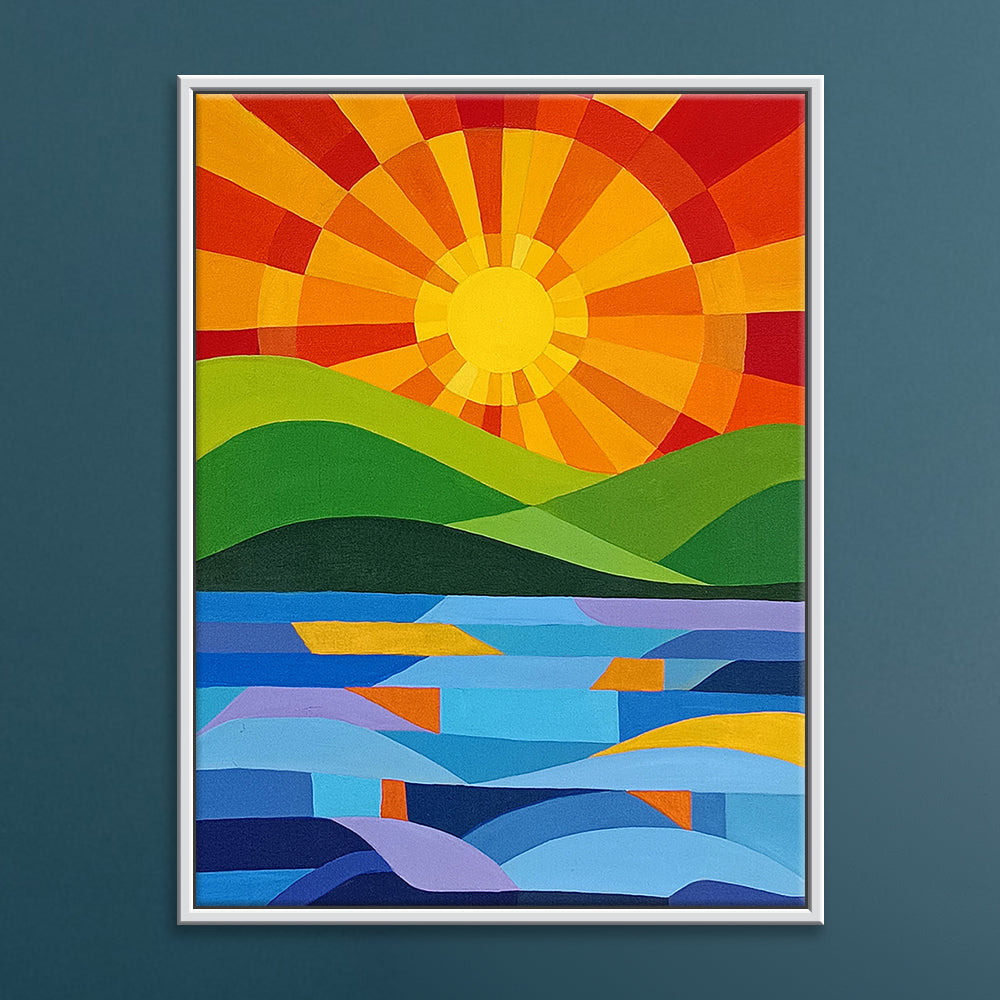 Sunset Reflections Painting | Abstract Acrylic Canvas Paintings