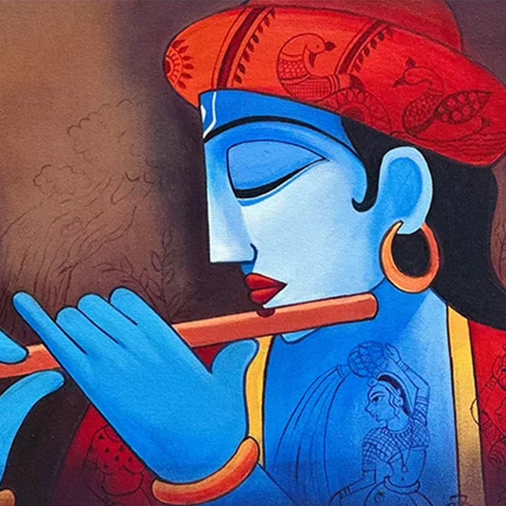 Krishna's Companions | Krishna with Cows Painting by Sajaao